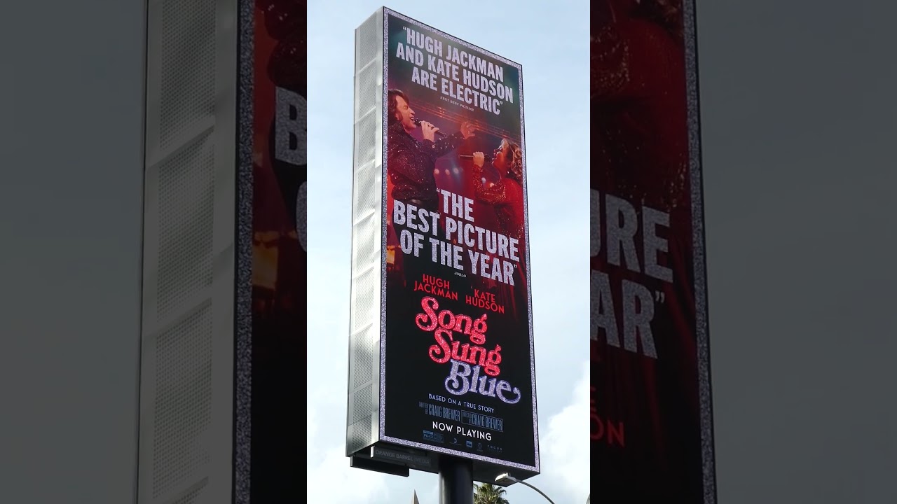 Song Sung Blue Billboard Hugh Jackman Kate Hudson Sunset Blvd Los Angeles CA January 1, 2026