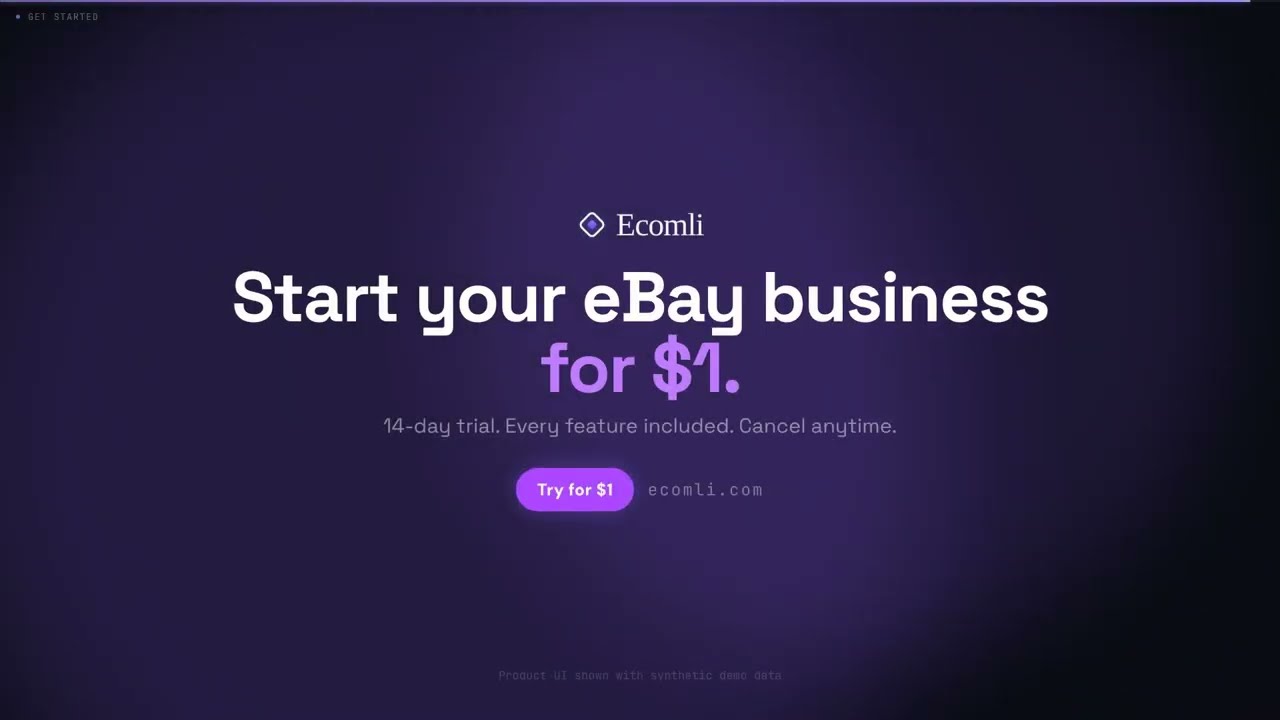 Ecomli Demo: eBay Profit Tracking, Product Sourcing, Listings & Automation Dashboard