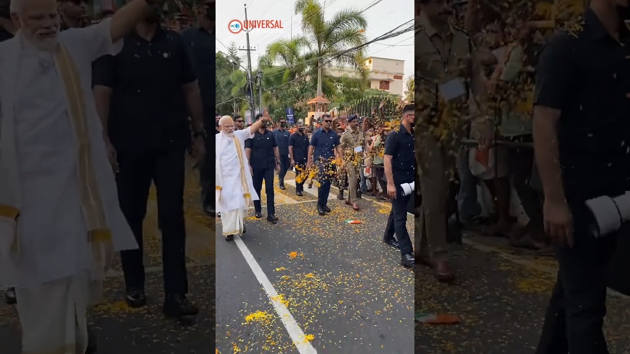 PM Modi&rsquo;s Vibrant Kerala Visit: Kochi Roadshow & Guruvayur Temple Prayers 🌸 | Highlights