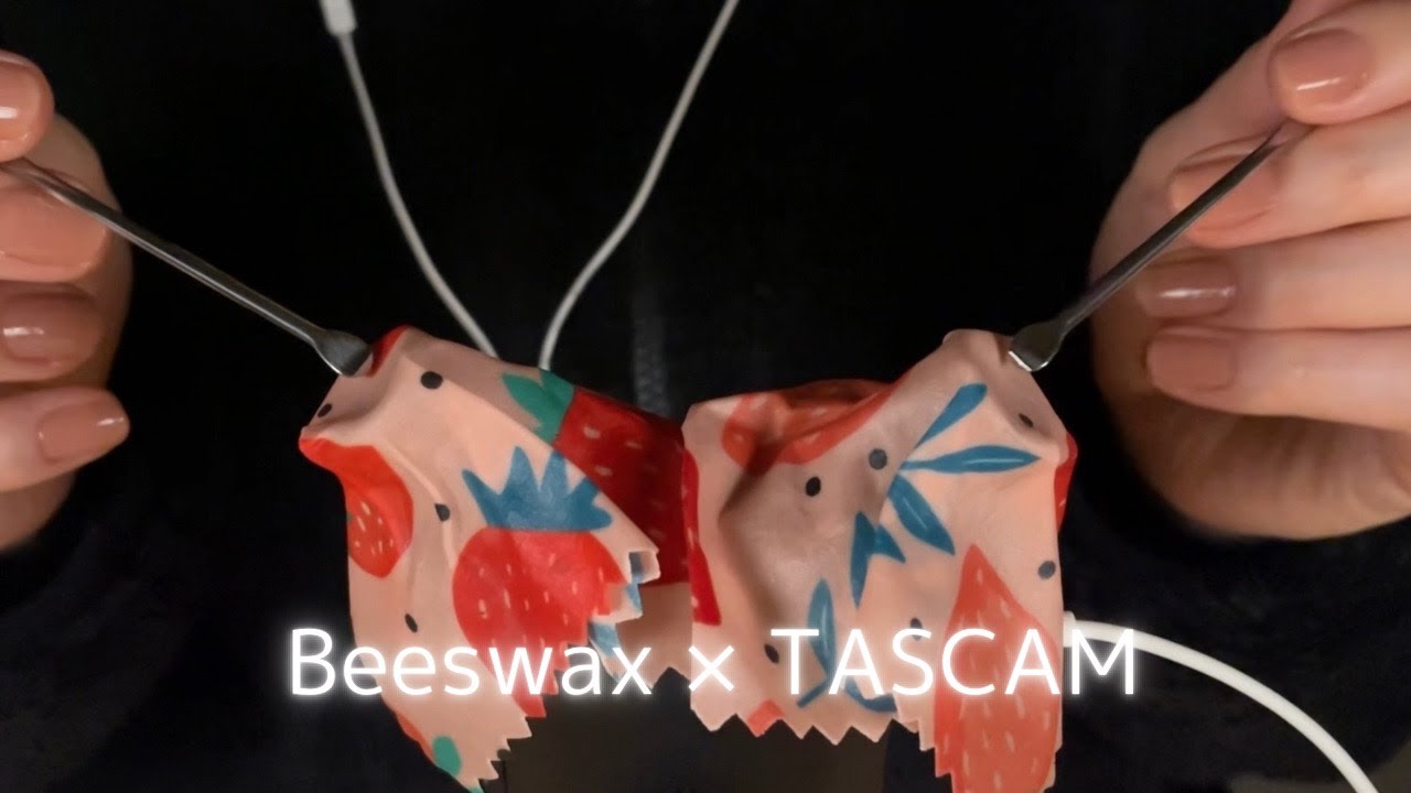 【ASMR｜音フェチ】TASCAM×蜜蝋ラップで耳かきスクラッチング🫠｜Beeswax wrap Scratching (No Talking)