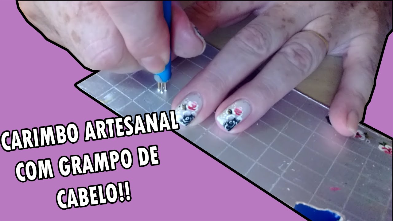 Carimbo artesanal com grampo de cabelo!!