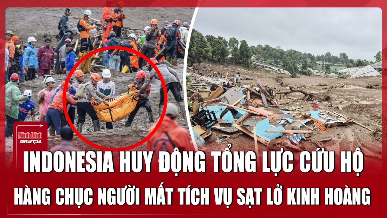 Cứu hộ Indonesia chạy đua với thời tiết khắc nghiệt cứu người sau thảm kịch tại Tây Java