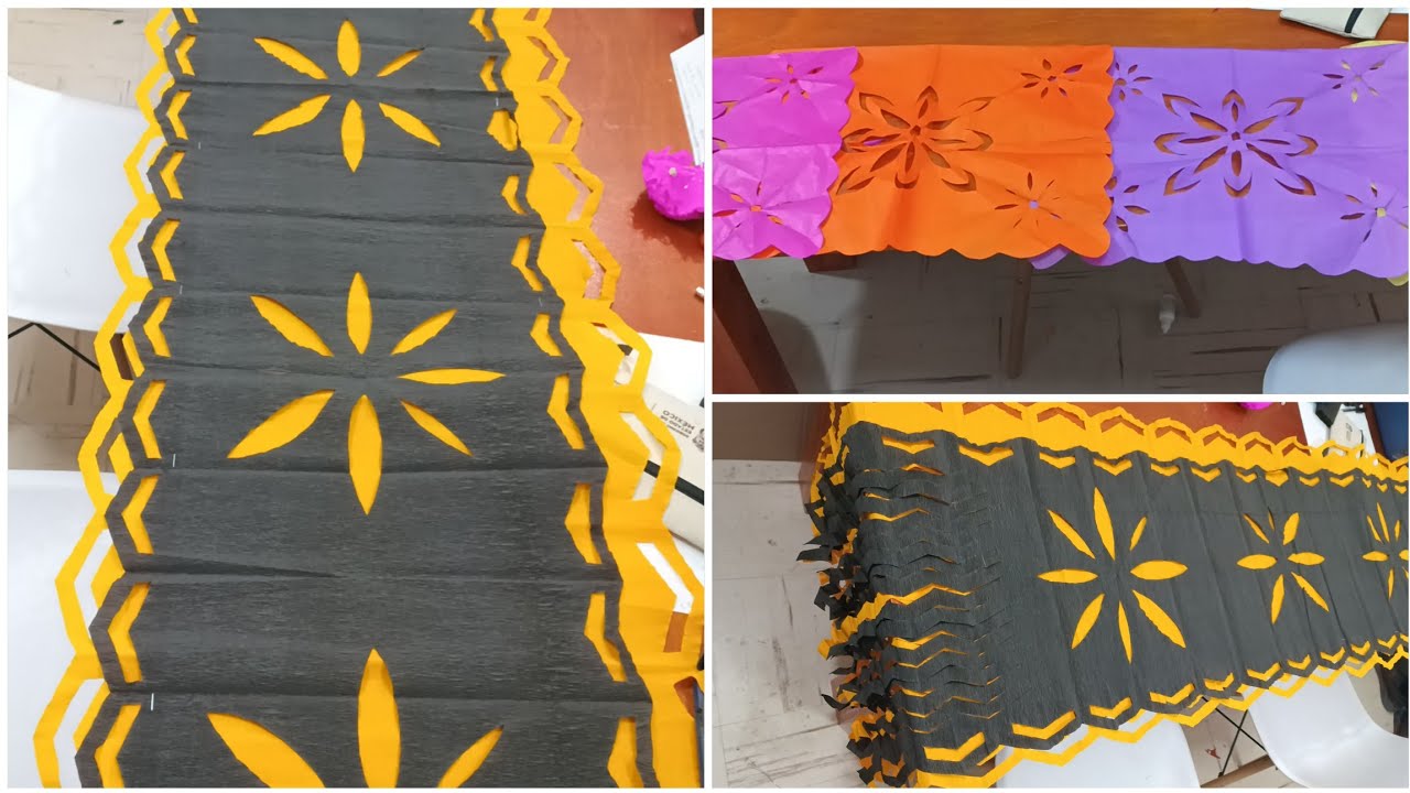PAPEL PICADO PARA DIA DE MUERTOS cortinas de papel crepe para día dé muertos, xantolo