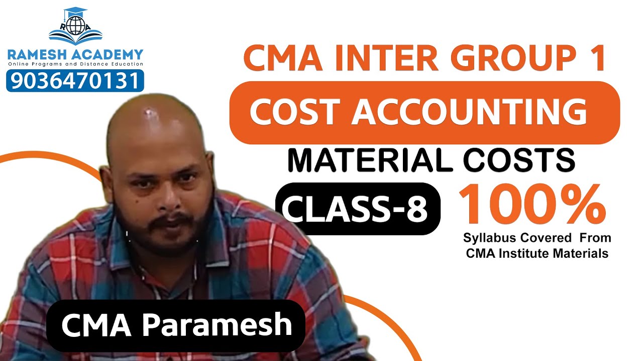 📘 COST ACCOUNTING IN ENGLISH | CMA INTER GROUP 1 | CLASS 8 | CMA Paramesh | Ramesh Academy