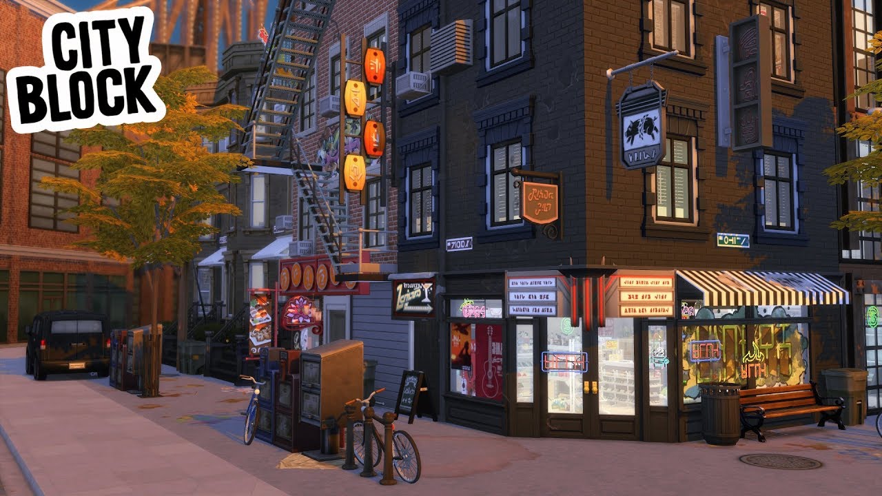 NEW YORK CITY BLOCK INTERIOR | NoCC | The Sims 4 Speed Build
