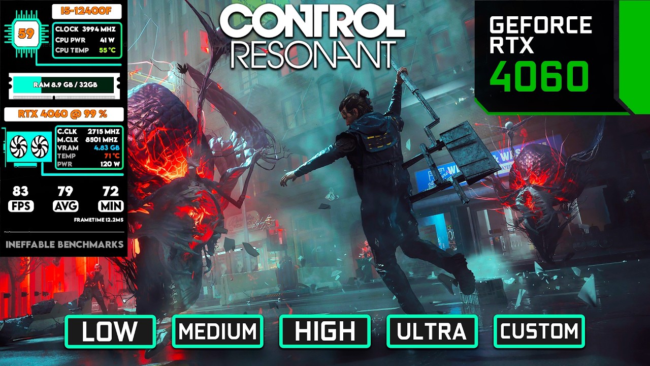 Control: бенчмарк RTX 4060 &mdash; тестирование всех настроек | 1080p и 1440p