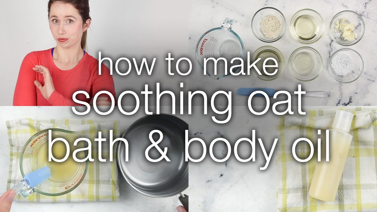 How to Make DIY Soothing Oat Bath & Body Oil
