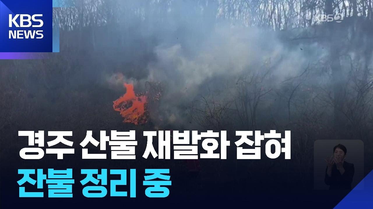 경주 산불 어젯밤 재발화…헬기 투입해 잔불 정리 / KBS  2026.02.09.
