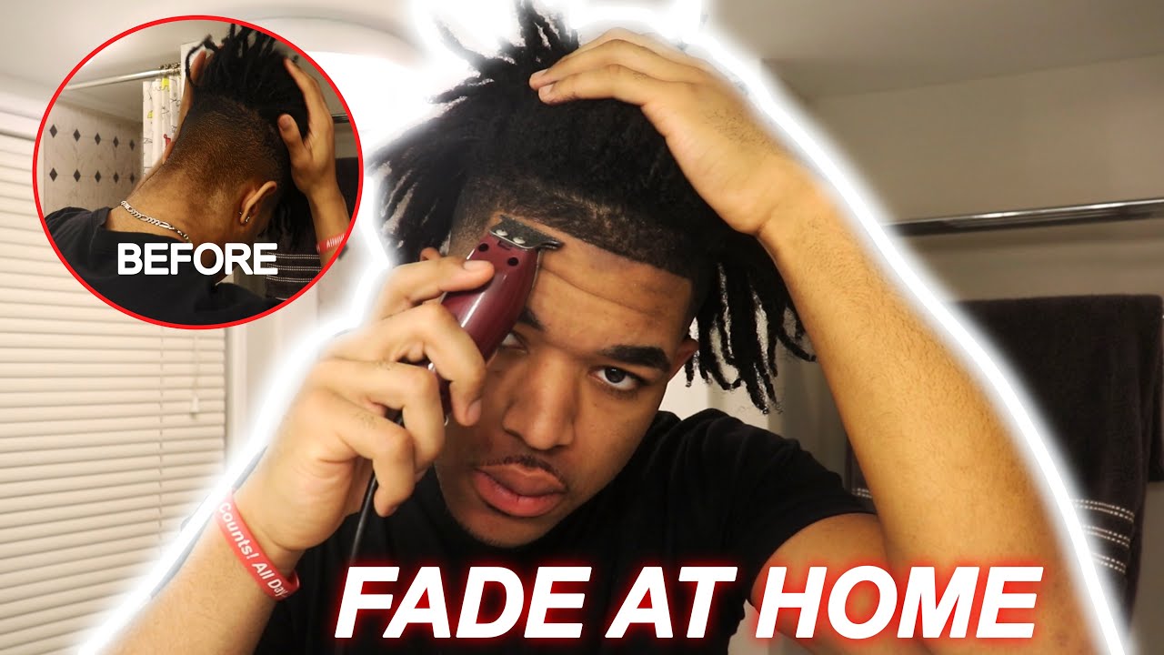HOW TO CUT YOUR OWN HAIR| Black Men's High Top Fade w/ Locs