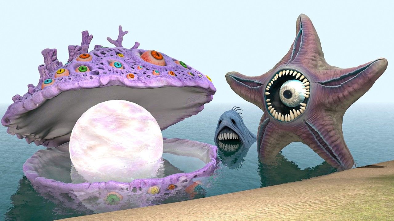 NEW GIANT PEARL SHELL TRYPOPHOBIA vs ALL SEA MONSTERS! Who Is Stronger in Garry&rsquo;s Mod?