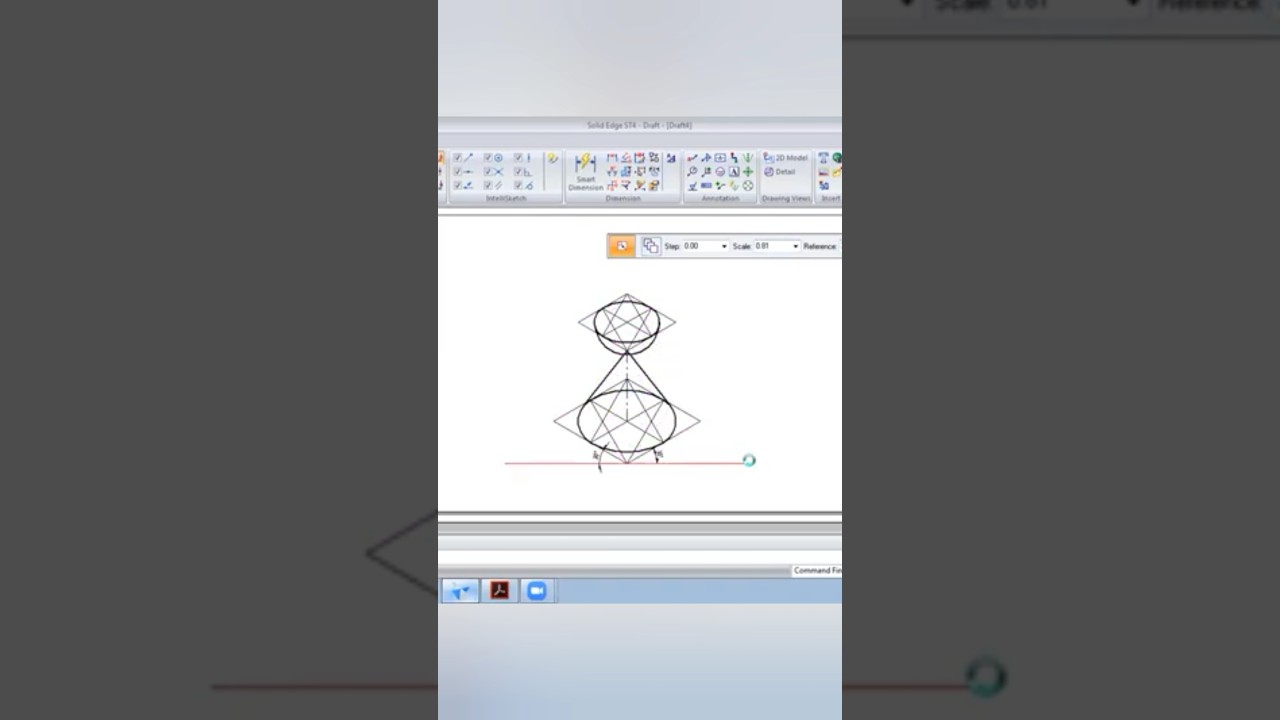 Isomertric Projection: Hemisphere on cone #isometric #engineeringdrawing #caed #vtu
