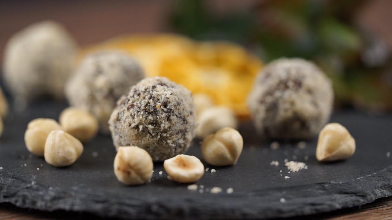 Orangenmarzipan-Nougat-Kugeln zum Selbermachen 🍊