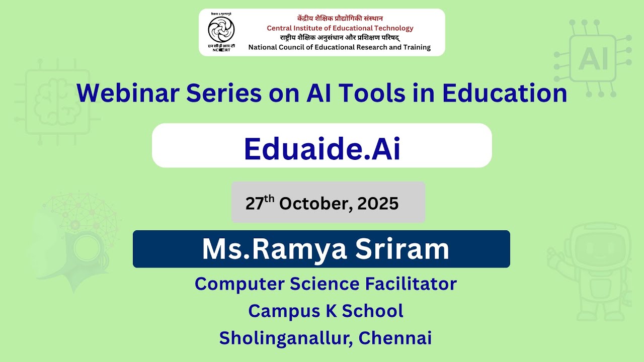 Eduaide.Ai | Webinar Series on AI Tools in Education