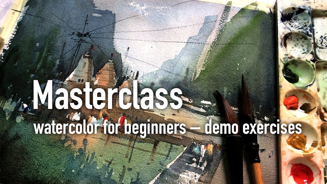 Masterclass watercolor for beginners – demo exercises
