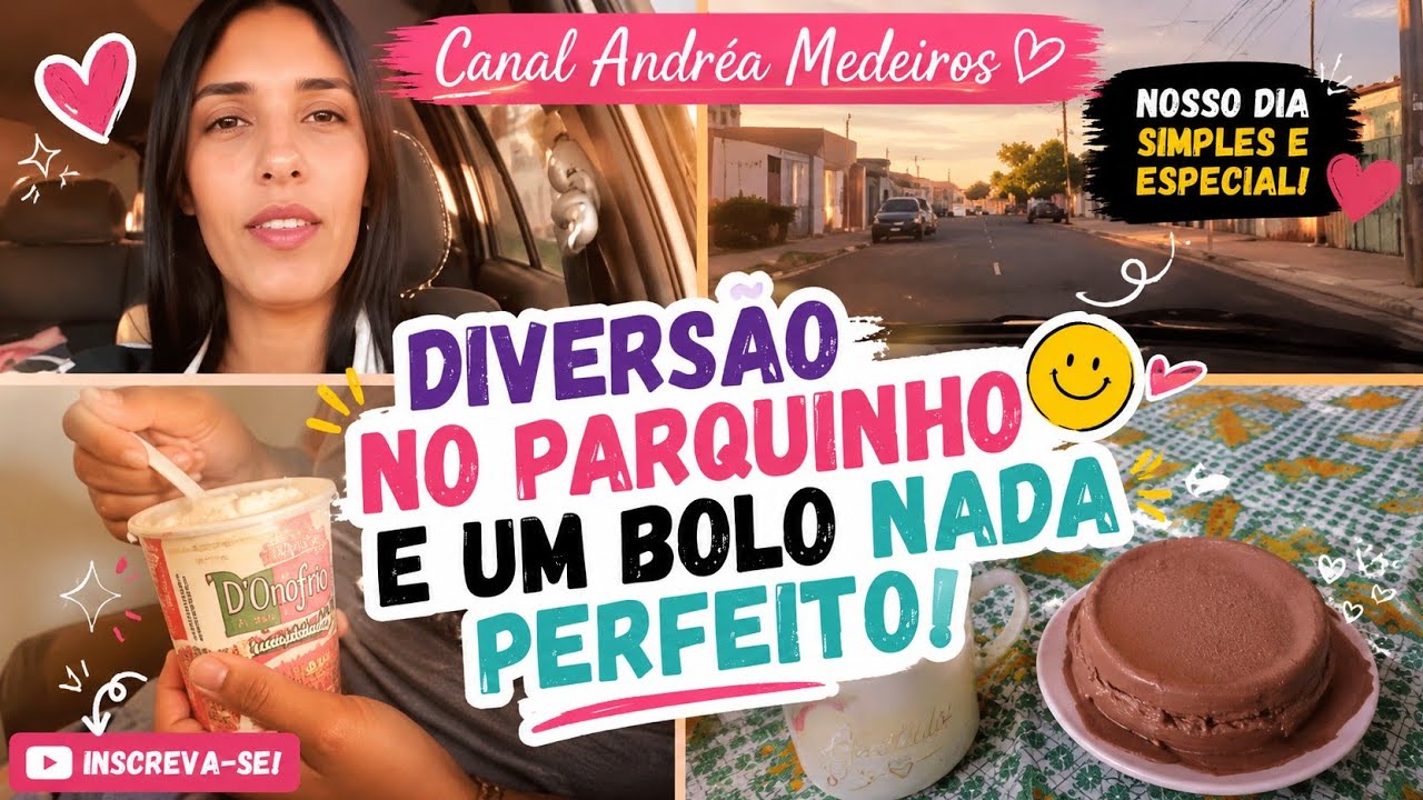 Diversão no parquinho e um bolo nada perfeito. 