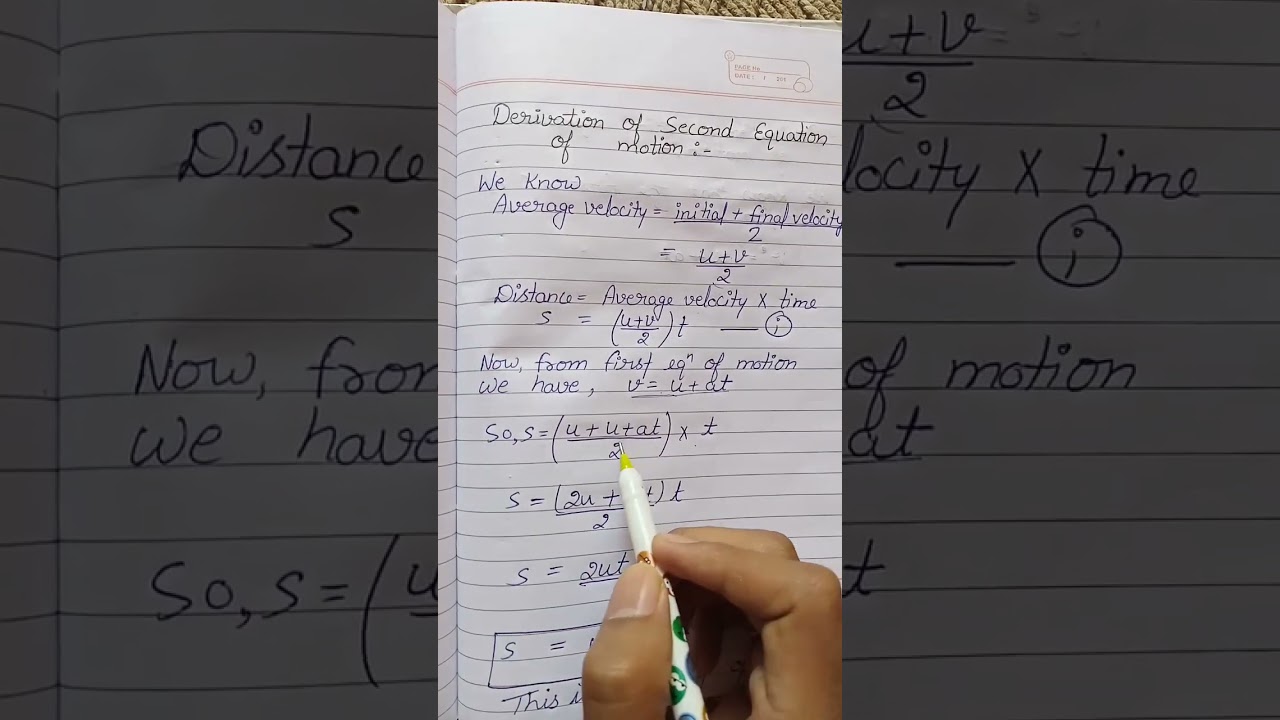 Derivation of second equation of motion #youtubeshorts #shorts #physics #shortsbyabhimanyu #study