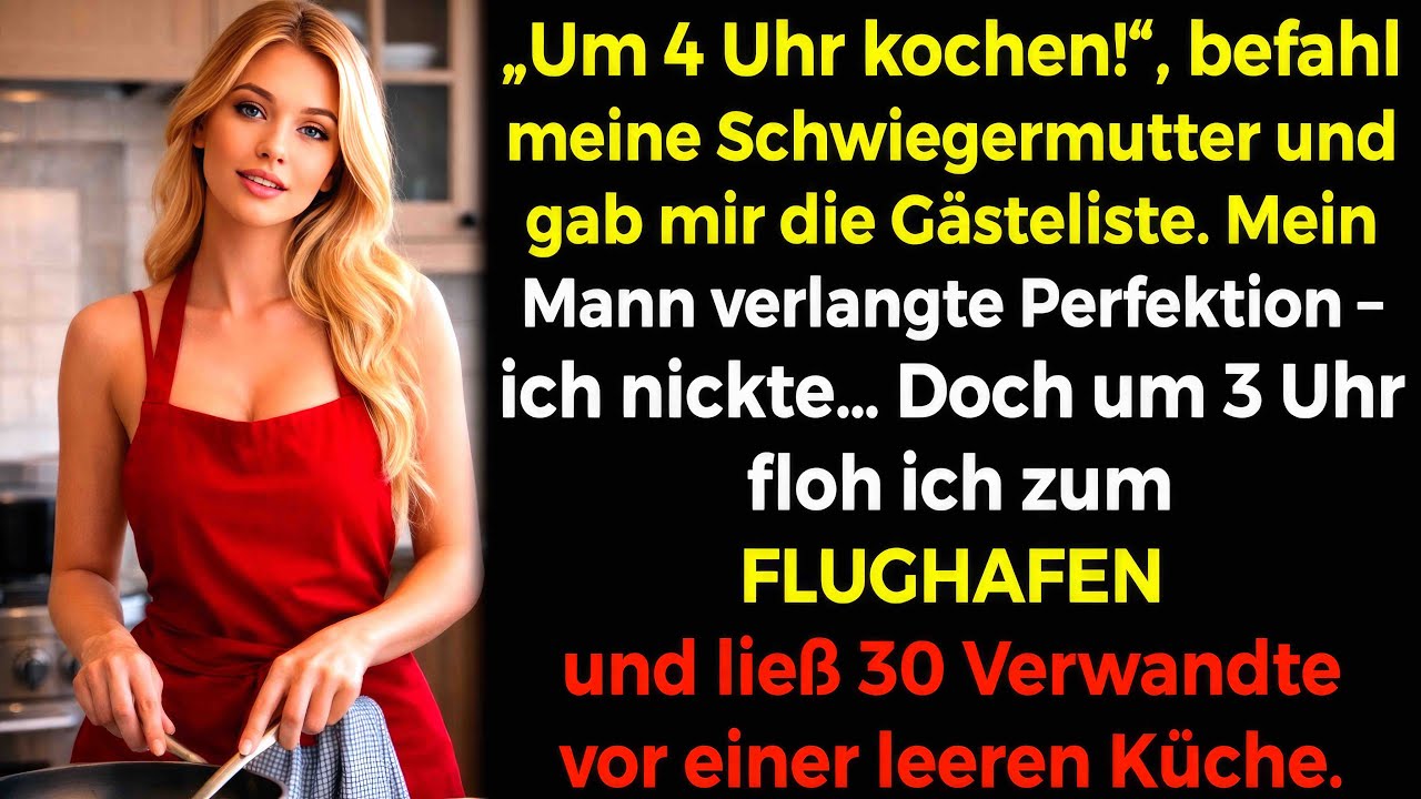 Küche um 4 Uhr 🍳 sagte meine Schwiegermutter, mit Hilfe meines Mannes. Um 3 Uhr war ich am Flughafen