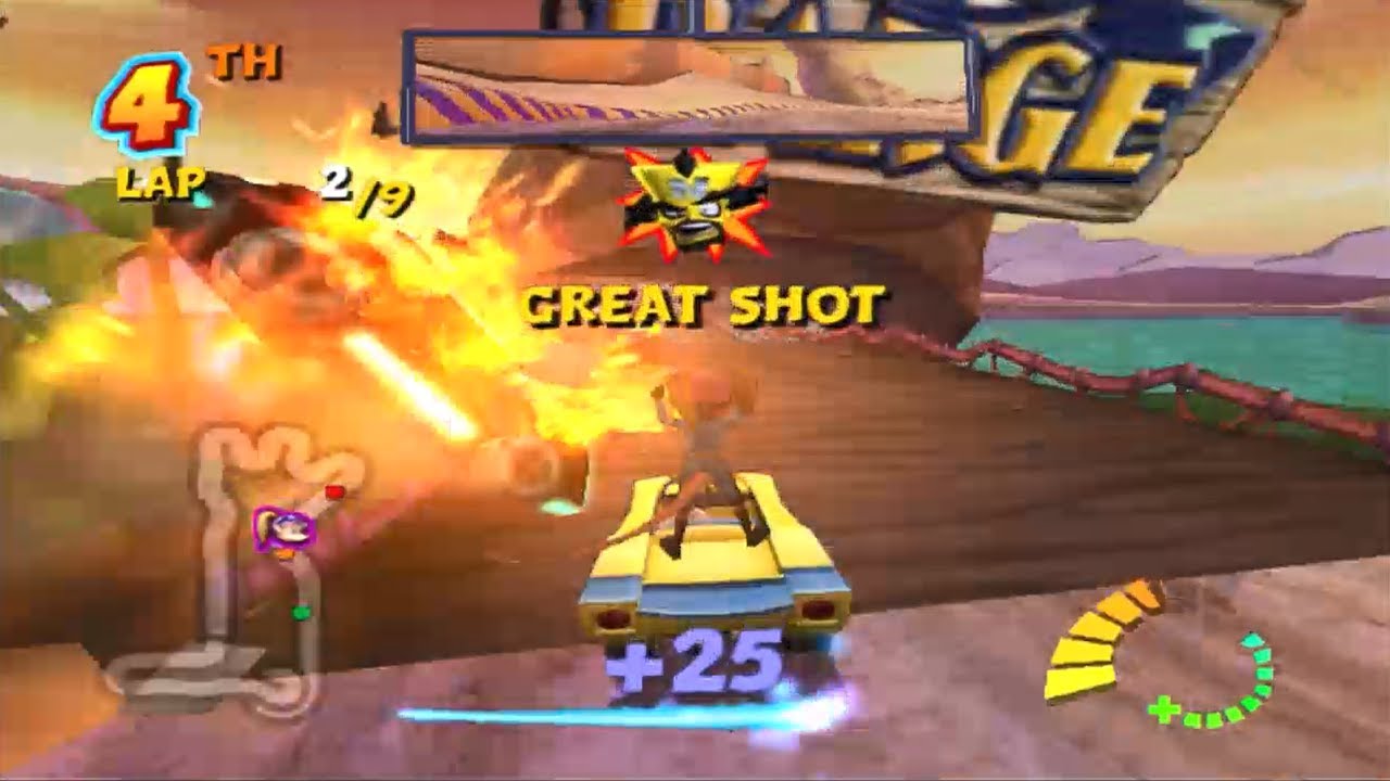 Crash Tag Team Racing Dead Heat Crash Test Mummies Pyramid Pass Pasadena PS2 Gameplay