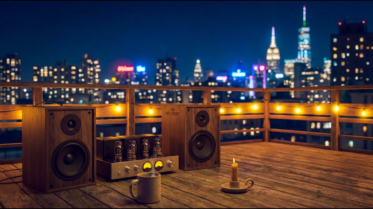 Rooftop Jazz Lounge 🌆 Calm Jazz Music for Night Work | Jazz Cabinet