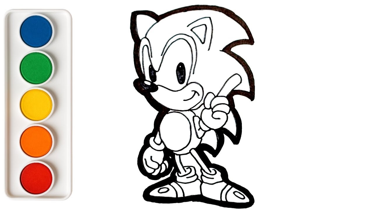 Cute Sonic Drawing and Coloring Tutorial | Step by Step for Kids