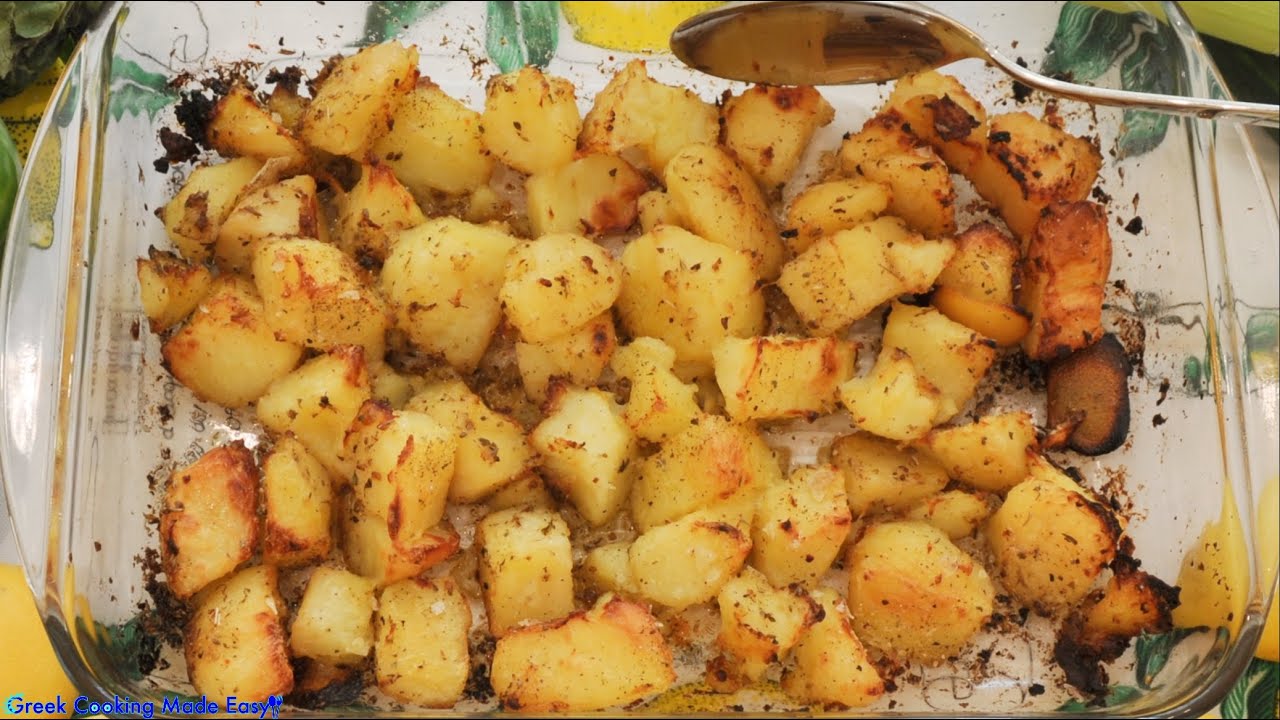 Greek Lemony, Perfectly Roasted, Cracked Potatoes - Τέλειες, Τραγανές, Λεμονάτες Πατάτες Φούρνου