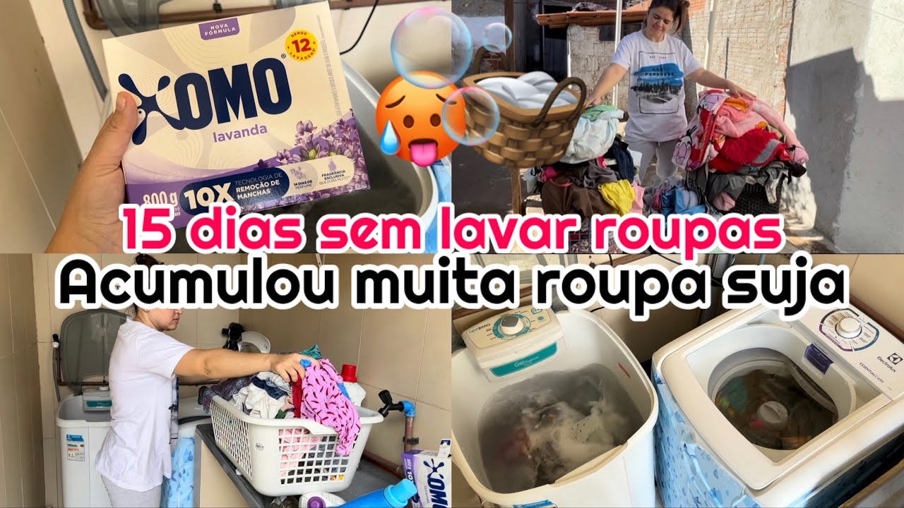 15 DIAS SEM LAVAR ROUPAS| ACUMULOU MUITA ROUPA SUJA| LAVANDO NO TANQUINHO 