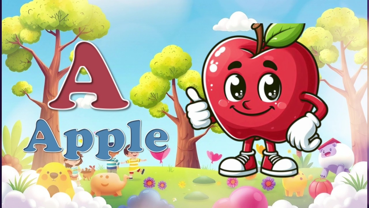 ABC Song for Kids | A is for Apple 🍎 | Fun Alphabet Song with Bright Animations for Kids