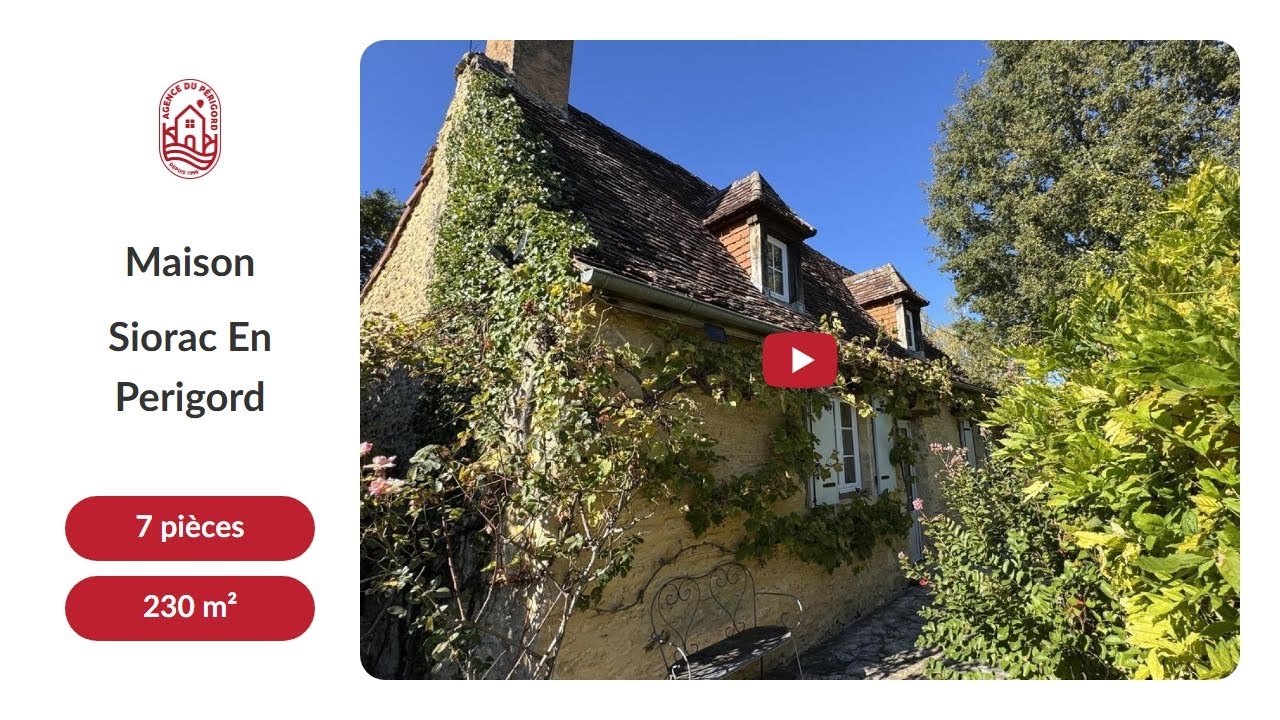 Vente Maison à SIORAC EN PERIGORD - 7 pièces - 399.000  €