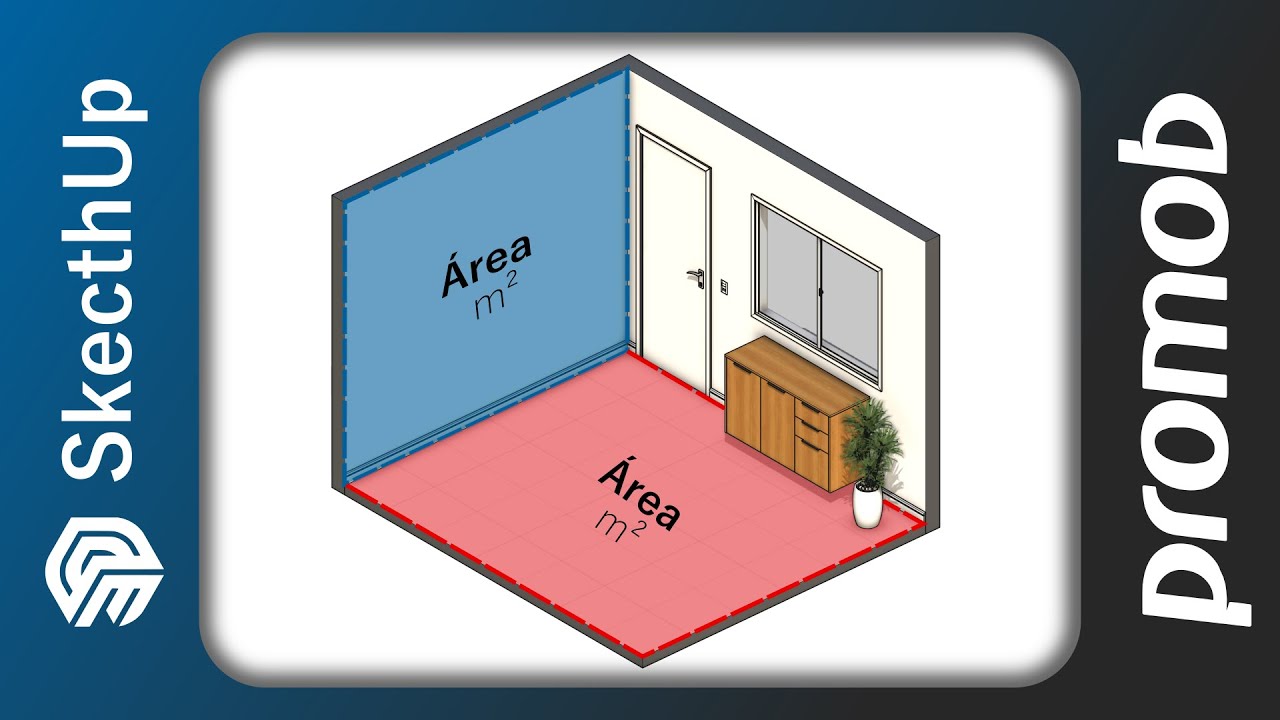 Comparativo: Área (m²) | Sketchup x Promob.