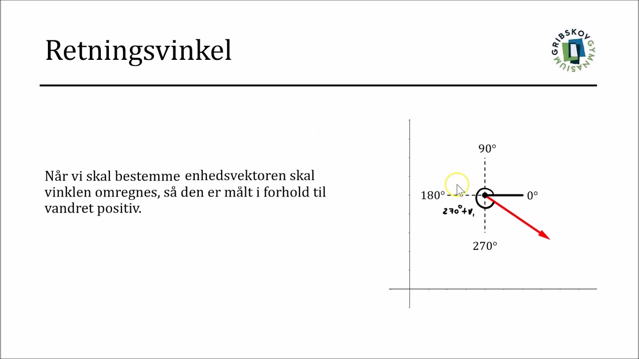 Vektorregning - Mere retningsvinkel