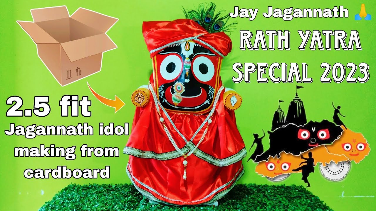 Lord Jagannath idol making from cardboard // Rath Yatra special 2023 // Puri Rath Yatra