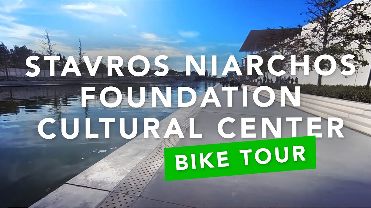 Stavros Niarchos Foundation Cultural Center (SNFCC) tour with bike