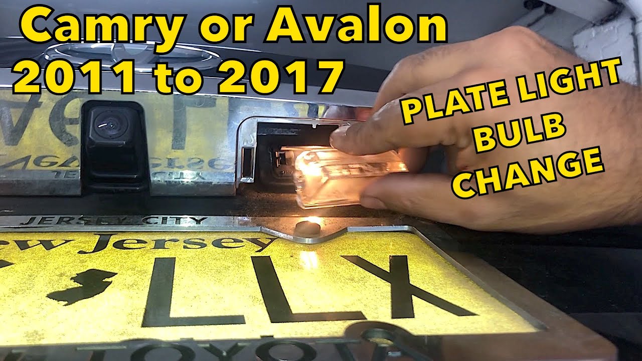 Toyota Camry or Avalon replacing plate light bulb 2012 to 2017