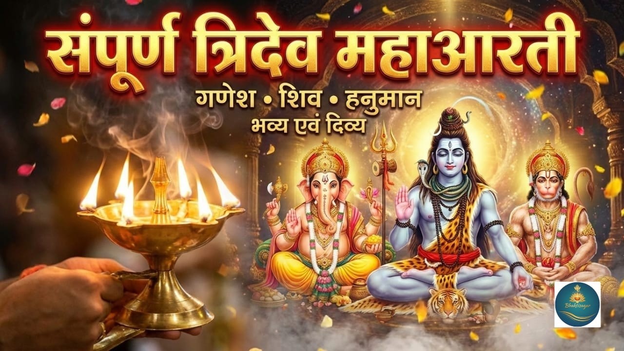 🚨 यह महाआरती सुनते ही कटेंगे सभी संकट | aarti tridev ji ki  |  शिव–गणेश–हनुमान की संयुक्त कृपा 🔔