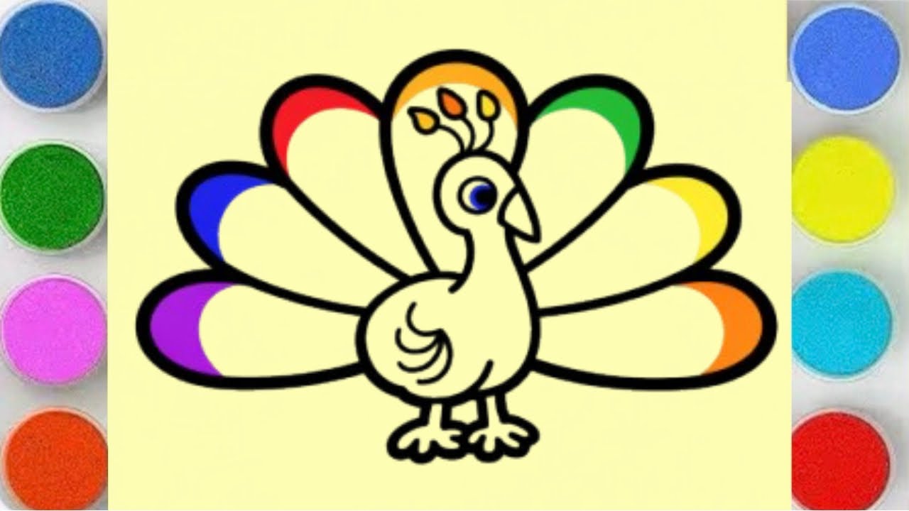 Sand Painting Cute Peacock | Coloring for Kids and Toddlers