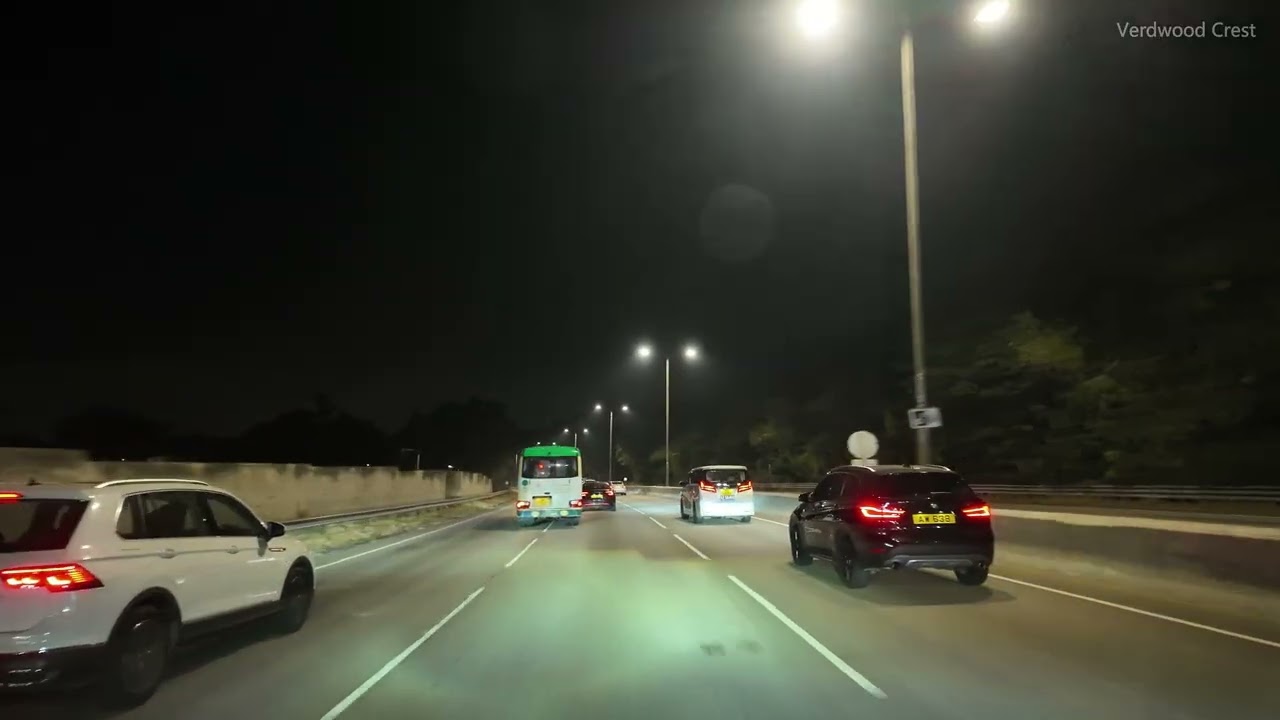 4K Night Drive in Hong Kong  Tai Po to Tuen Mun Relaxing Dashcam Experience