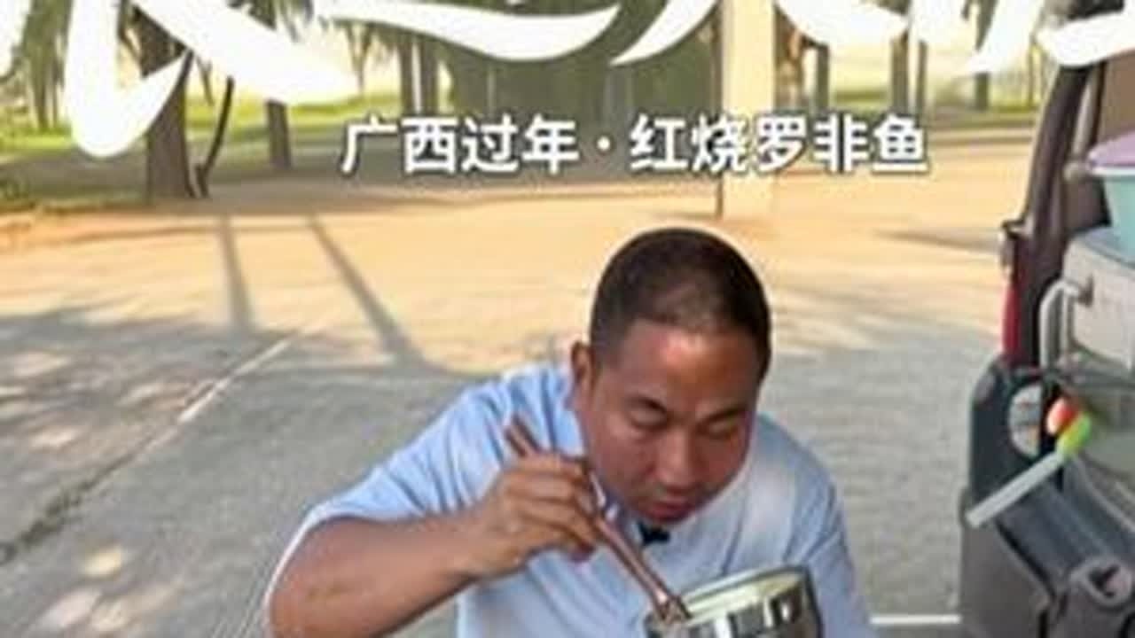 一人一车浪迹天涯，开着面包车在广西过年，红烧罗非鱼吃得真过瘾 #自驾游 #旅行 #户外美食 #年夜饭 #过年