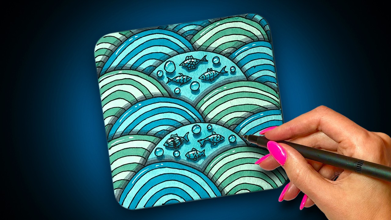 Colorful Zentangle Art Drawing ✍️ Easy Doodle Ides for Beginners