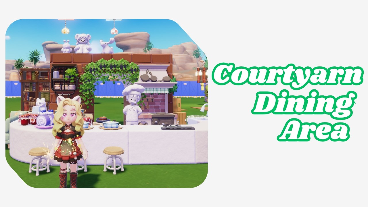 [ Heartopia ] How to Build a Courtyard Dining Area (with bug works on PC)