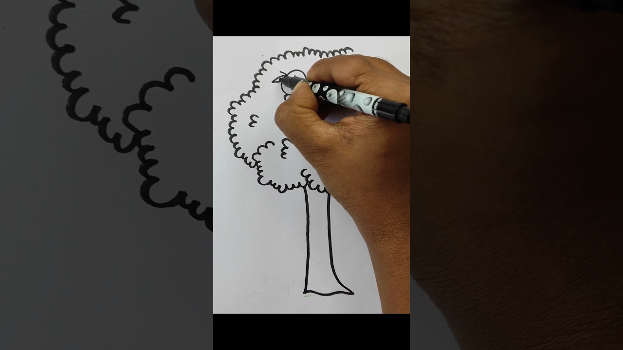 Apple tree drawing #shorts #shortfeed