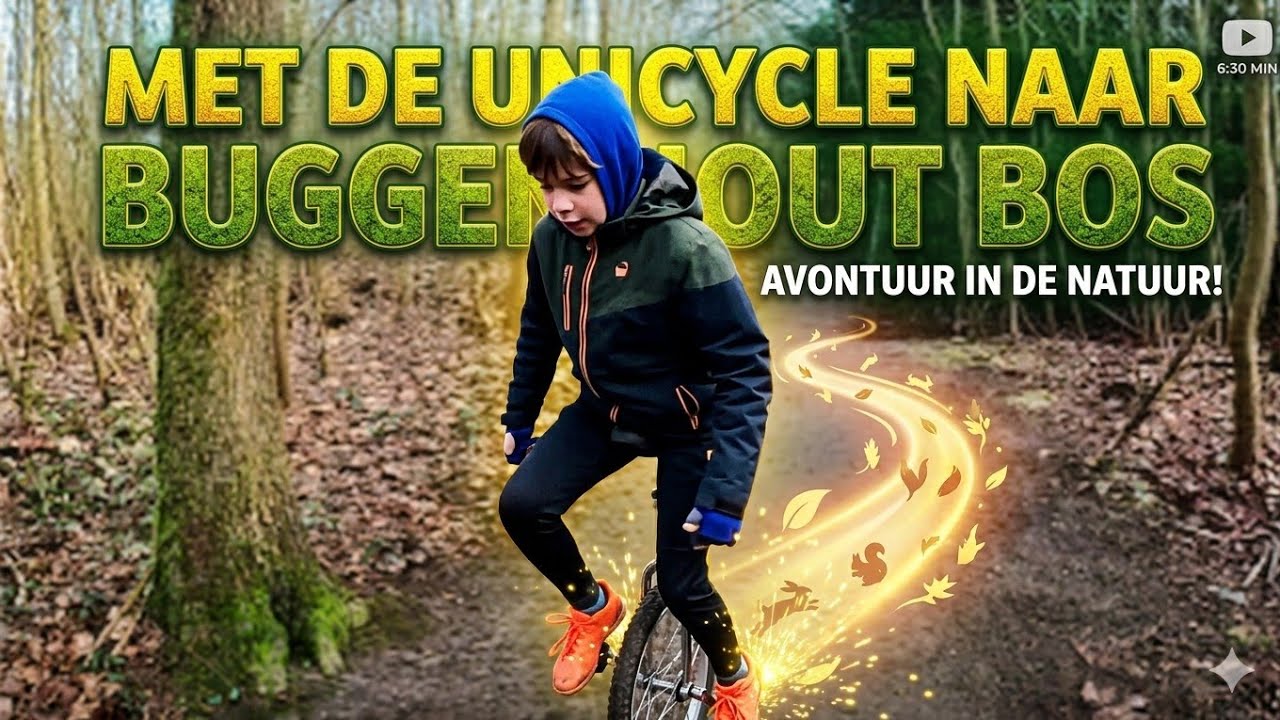 Met de eenwieler op fietstocht naar het Buggenhout-bos
