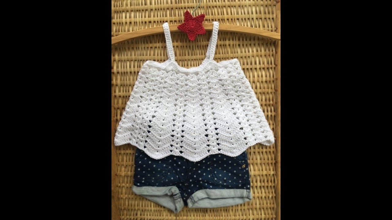 Móc Áo Croptop Bé Gái (Mẫu 2)-How To Crochet Crotop Shirt.