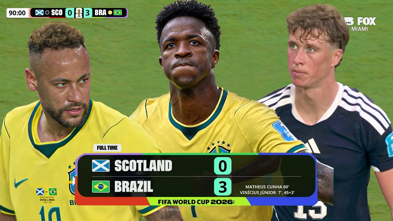 Brazil vs Scotland 3-0 Highlights | FIFA World Cup 2026 | Brasil vs Esc&oacute;cia Melhores Momentos