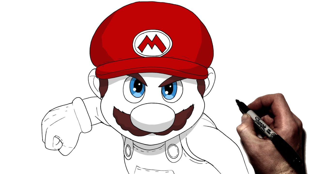 How To Draw Mario | Step By Step | Super Mario Bros
