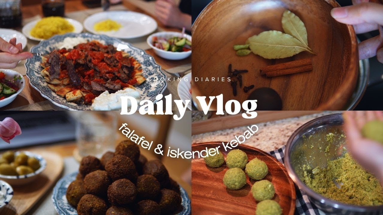Falafel, Turkish İskender Kebab & Arabic Yellow Rice | Cooking Vlog
