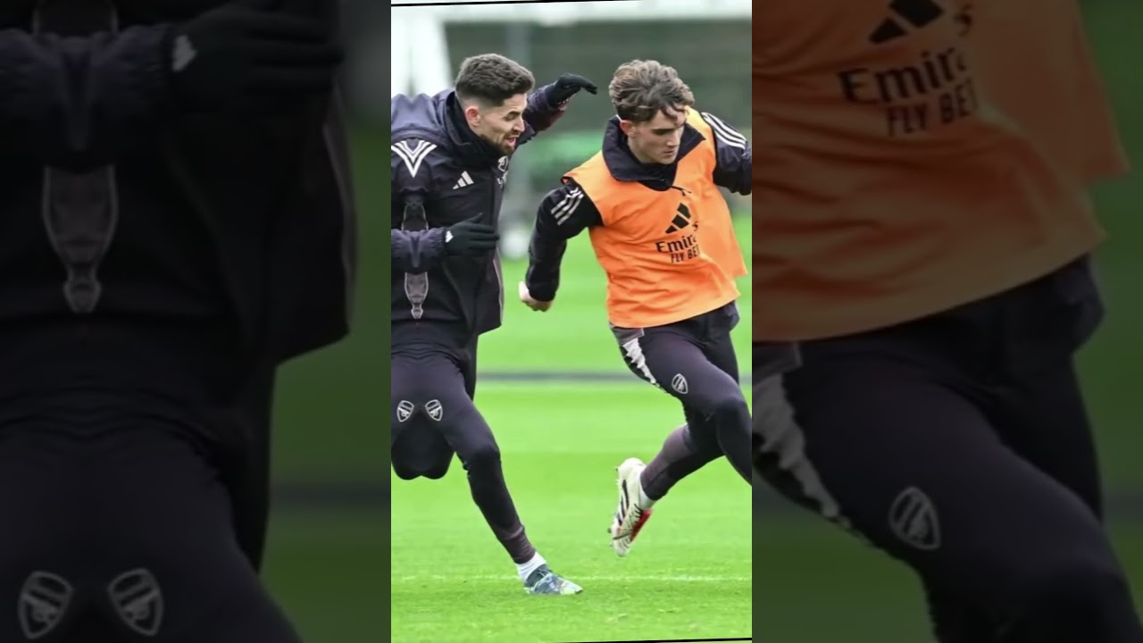 14-year-old Max Dowman in Arsenal first-team training today. #arsenal #arsenaltrainingtoday