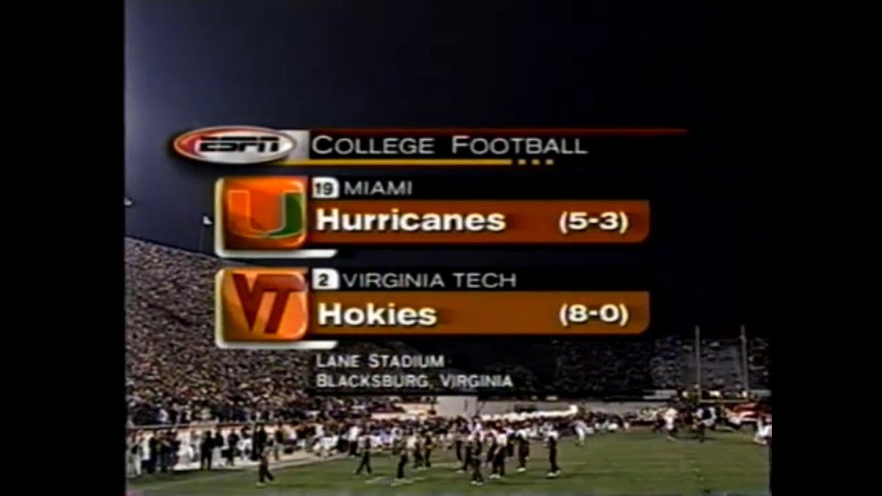 1999-11-13 Miami Hurricane vs Virginia Tech Hokies