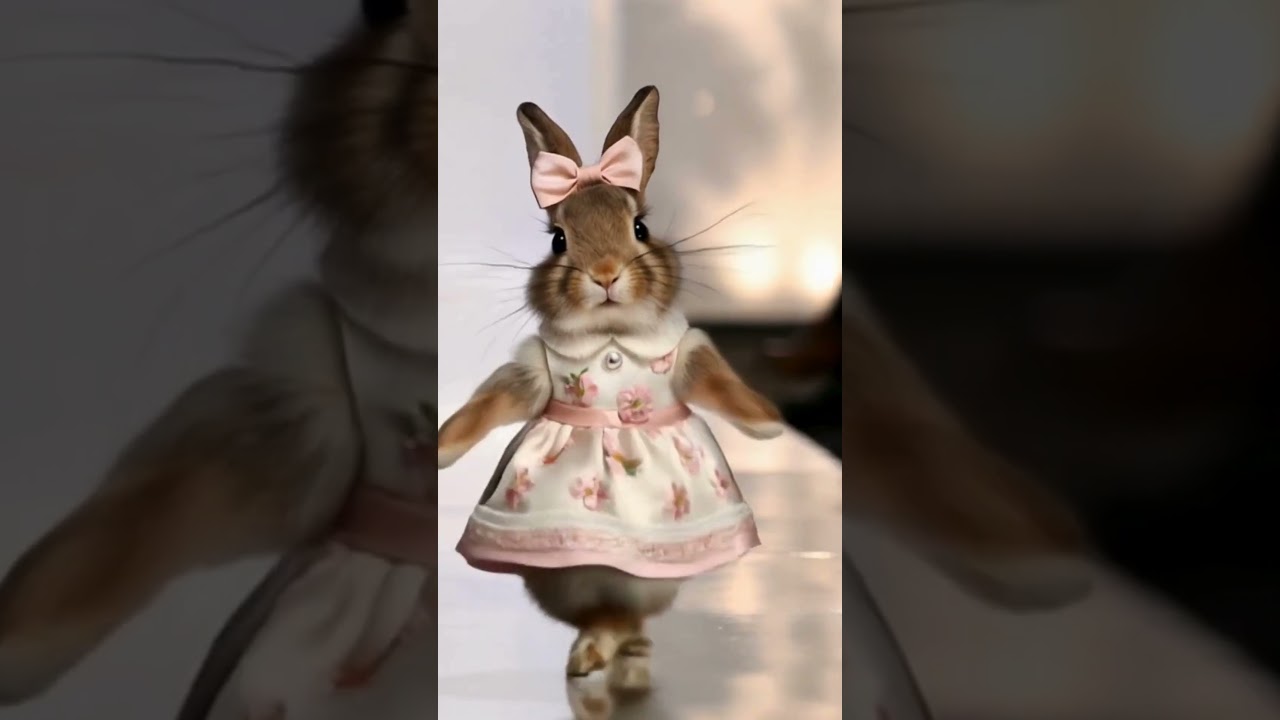 Bunnies on the Catwalk: Cute Rabbit Fashion Show
