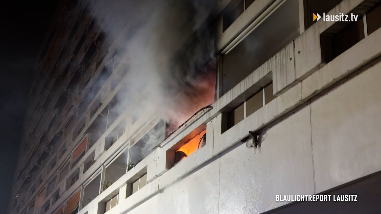 Heftiger Balkonbrand in Cottbus