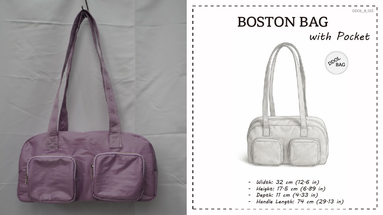 DIY Boston Bag with Pocket tutorial and Sewing Pattern(DDOL)